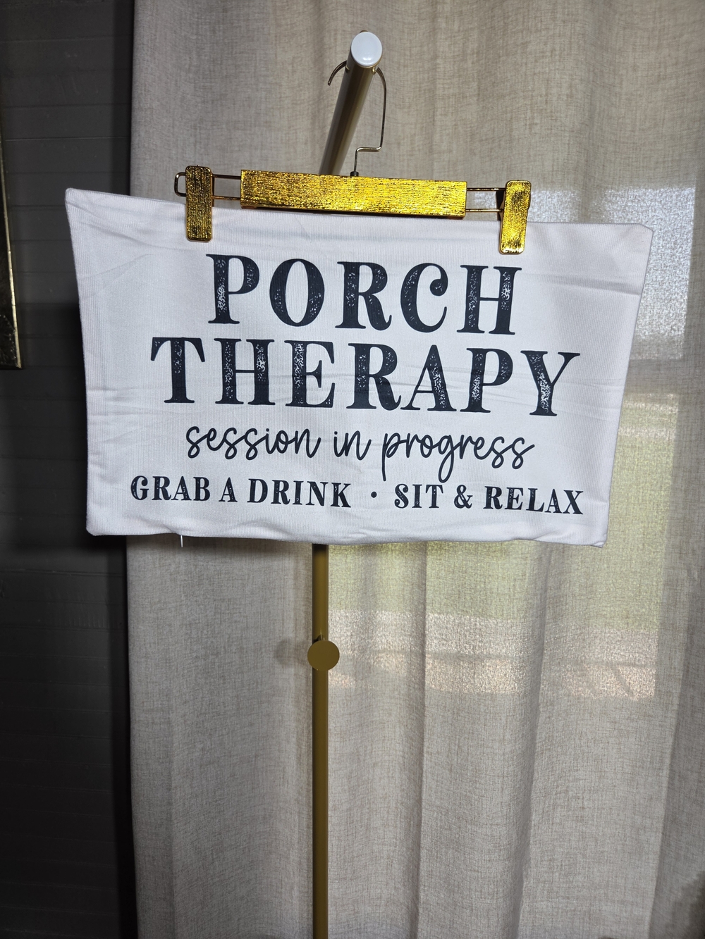 White "Porch Therapy" Decorative Home Towel